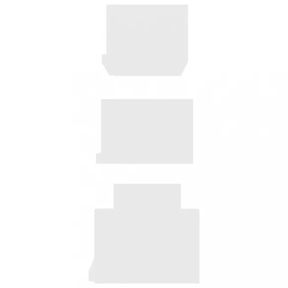 3 db fehér szerelt fa fali bemutatópolc