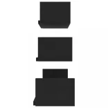 3 db fekete szerelt fa fali bemutatópolc