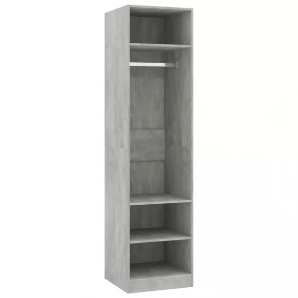 betonszürke szerelt fa ruhásszekrény 50 x 50 x 200 cm