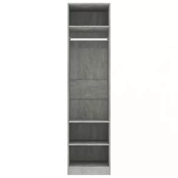 betonszürke szerelt fa ruhásszekrény 50 x 50 x 200 cm