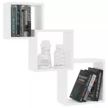 fehér kocka alakú szerelt fa fali polcok 68x15x68 cm