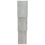 betonszürke kocka alakú szerelt fa fali polcok 68x15x68 cm