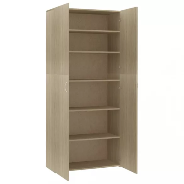 sonoma tölgy színű szerelt fa cipőszekrény 80 x 35,5 x 180 cm