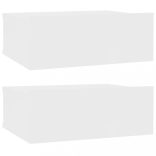 2 db fehér szerelt fa függő éjjeliszekrény 40 x 30 x 15 cm