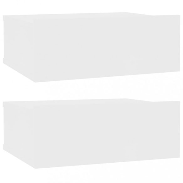 2 db fehér szerelt fa függő éjjeliszekrény 40 x 30 x 15 cm