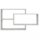 betonszürke szerelt fa fali polc 104 x 20 x 58,5 cm