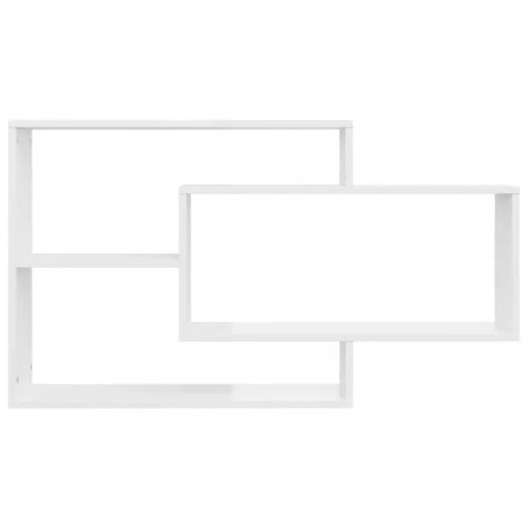 magasfényű fehér szerelt fa fali polc 104 x 20 x 58,5 cm