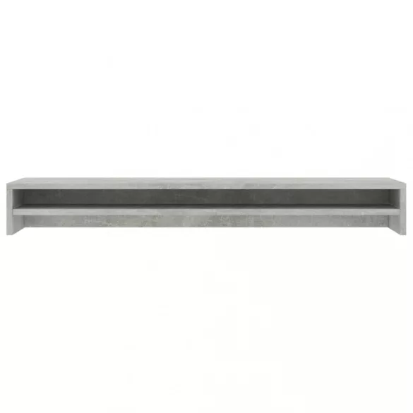 betonszürke szerelt fa monitorállvány 100 x 24 x 13 cm