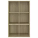 sonoma tölgy szerelt fa könyv-/tálalószekrény 66x30x98 cm