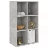 betonszürke szerelt fa könyv-/tálalószekrény 66x30x98 cm