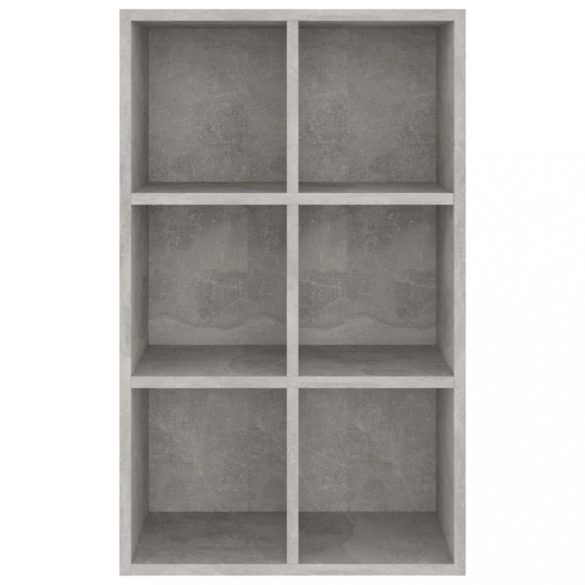 betonszürke szerelt fa könyv-/tálalószekrény 66x30x98 cm