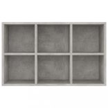 betonszürke szerelt fa könyv-/tálalószekrény 66x30x98 cm