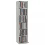 betonszürke szerelt fa CD-szekrény 21 x 20 x 88 cm