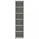 betonszürke szerelt fa CD-szekrény 21 x 20 x 88 cm