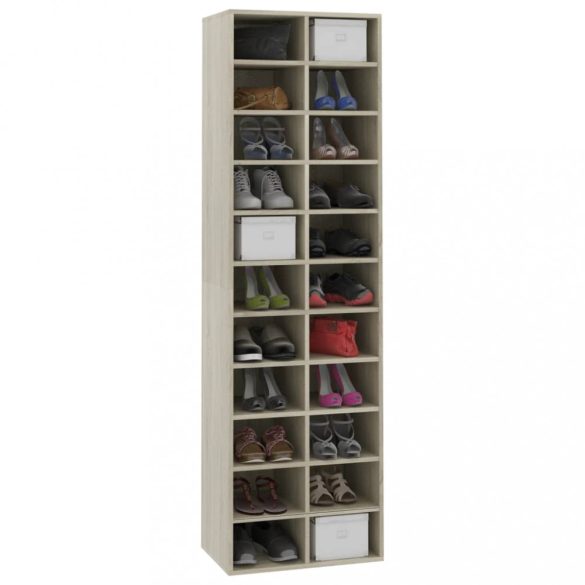 sonoma tölgy színű szerelt fa cipősszekrény 54 x 34 x 183 cm