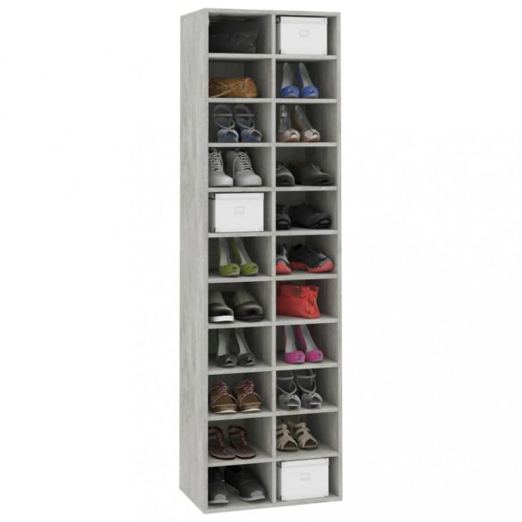 betonszürke szerelt fa cipősszekrény 54 x 34 x 183 cm