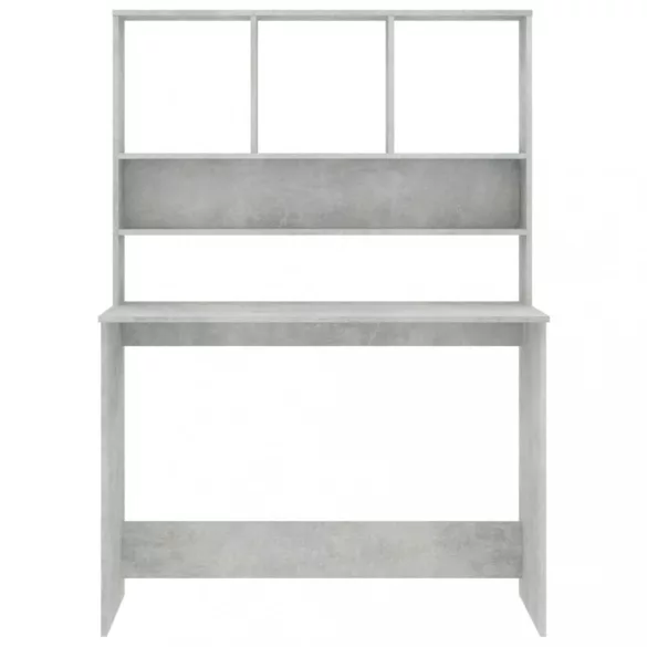 betonszürke forgácslap íróasztal polcokkal 110 x 45 x 157 cm