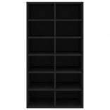 fekete szerelt fa cipőtartó 54 x 34 x 100,5 cm