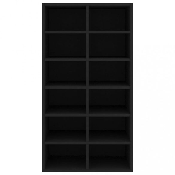 fekete szerelt fa cipőtartó 54 x 34 x 100,5 cm