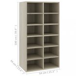 sonoma tölgy színű szerelt fa cipőtartó 54 x 34 x 100,5 cm