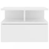 2 db fehér szerelt fa lebegő éjjeliszekrény 40 x 31 x 27 cm