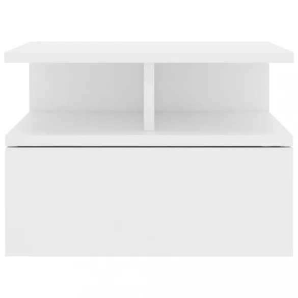 2 db fehér szerelt fa lebegő éjjeliszekrény 40 x 31 x 27 cm