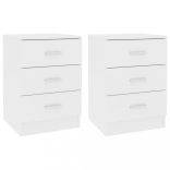 2 db fehér szerelt fa éjjeliszekrény 38 x 35 x 56 cm