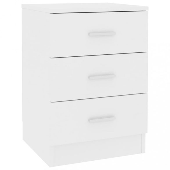 2 db fehér szerelt fa éjjeliszekrény 38 x 35 x 56 cm