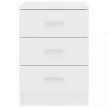 2 db fehér szerelt fa éjjeliszekrény 38 x 35 x 56 cm