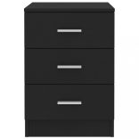 2 db fekete szerelt fa éjjeliszekrény 38 x 35 x 56 cm