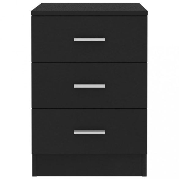 2 db fekete szerelt fa éjjeliszekrény 38 x 35 x 56 cm