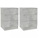 2 db betonszürke szerelt fa éjjeliszekrény 38 x 35 x 56 cm