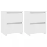 2 db fehér szerelt fa éjjeliszekrény 30 x 30 x 40 cm