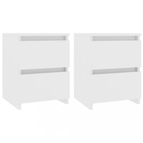 2 db fehér szerelt fa éjjeliszekrény 30 x 30 x 40 cm