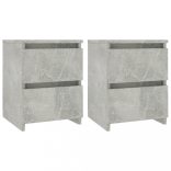 2 db betonszürke szerelt fa éjjeliszekrény 30 x 30 x 40 cm