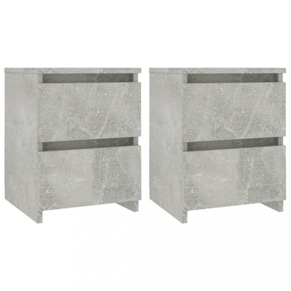 2 db betonszürke szerelt fa éjjeliszekrény 30 x 30 x 40 cm