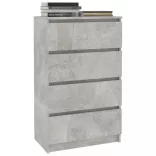betonszürke szerelt fa tálalószekrény 60 x 35 x 98,5 cm