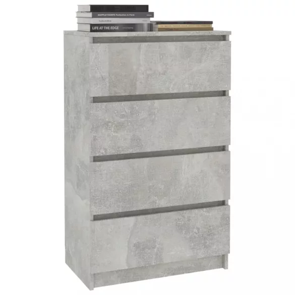 betonszürke szerelt fa tálalószekrény 60 x 35 x 98,5 cm