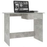 betonszürke szerelt fa íróasztal 100 x 50 x 76 cm