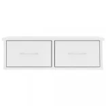 fehér szerelt fa falra szerelhető fiókos polc 60 x 26 x 18,5 cm