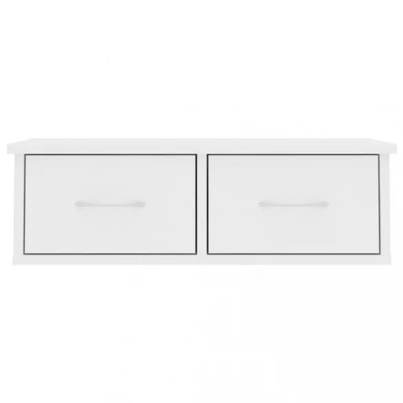 fehér szerelt fa falra szerelhető fiókos polc 60 x 26 x 18,5 cm