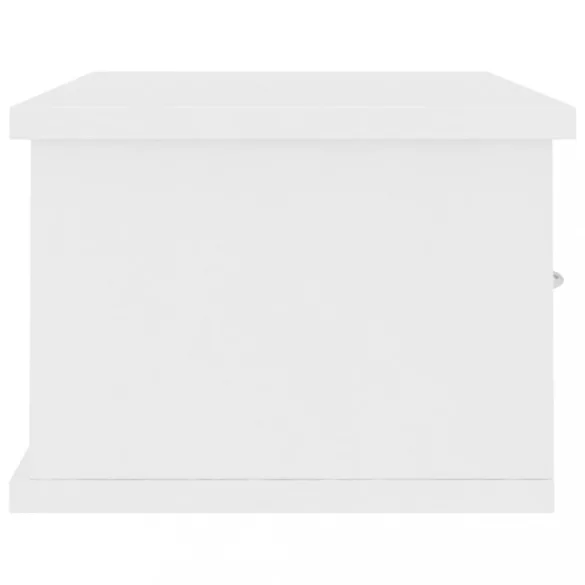 fehér szerelt fa falra szerelhető fiókos polc 60 x 26 x 18,5 cm