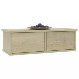 sonoma tölgy szerelt fa falra szerelhető fiókos polc