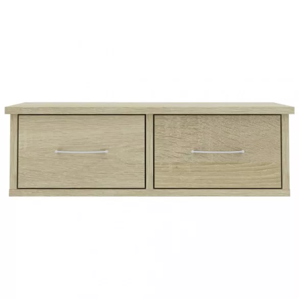 sonoma tölgy szerelt fa falra szerelhető fiókos polc