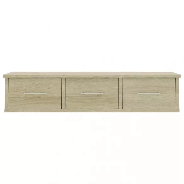 sonoma falra szerelhető szerelt fa fiókos polc 88x26x18,5 cm