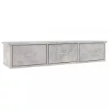 betonszürke falra szerelhető szerelt fa fiókos polc