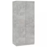 betonszürke szerelt fa ruhásszekrény 80 x 52 x 180 cm