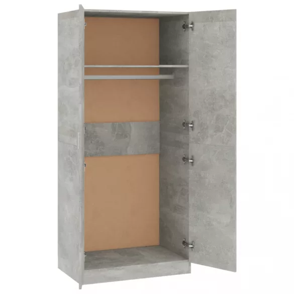 betonszürke szerelt fa ruhásszekrény 80 x 52 x 180 cm
