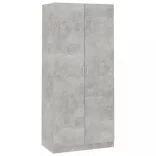 betonszürke szerelt fa ruhásszekrény 90 x 52 x 200 cm