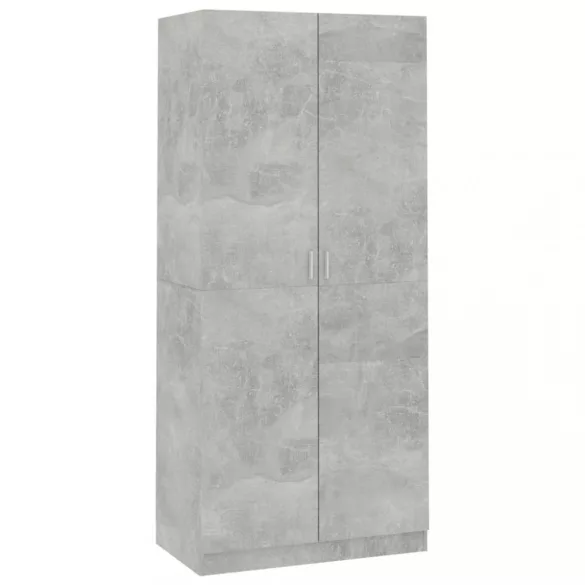 betonszürke szerelt fa ruhásszekrény 90 x 52 x 200 cm